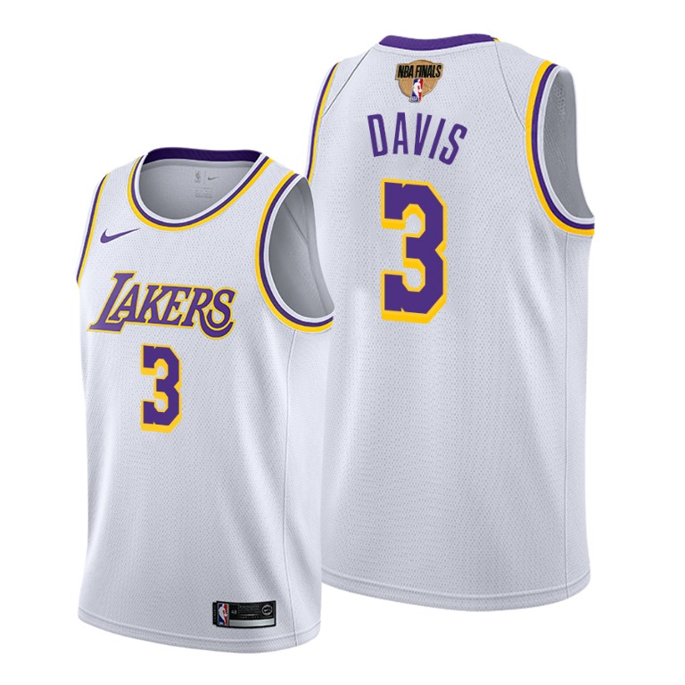 Men's Los Angeles Lakers Anthony Davis #3 NBA Association 2020 Bound Finals White Basketball Jersey UML3783LU